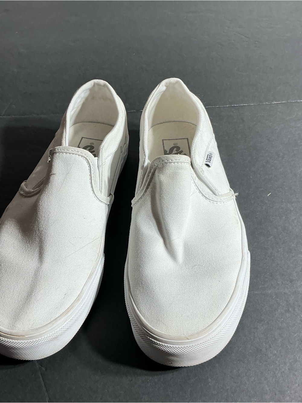 Vans White Canvas Slip-On Loafers - Men's